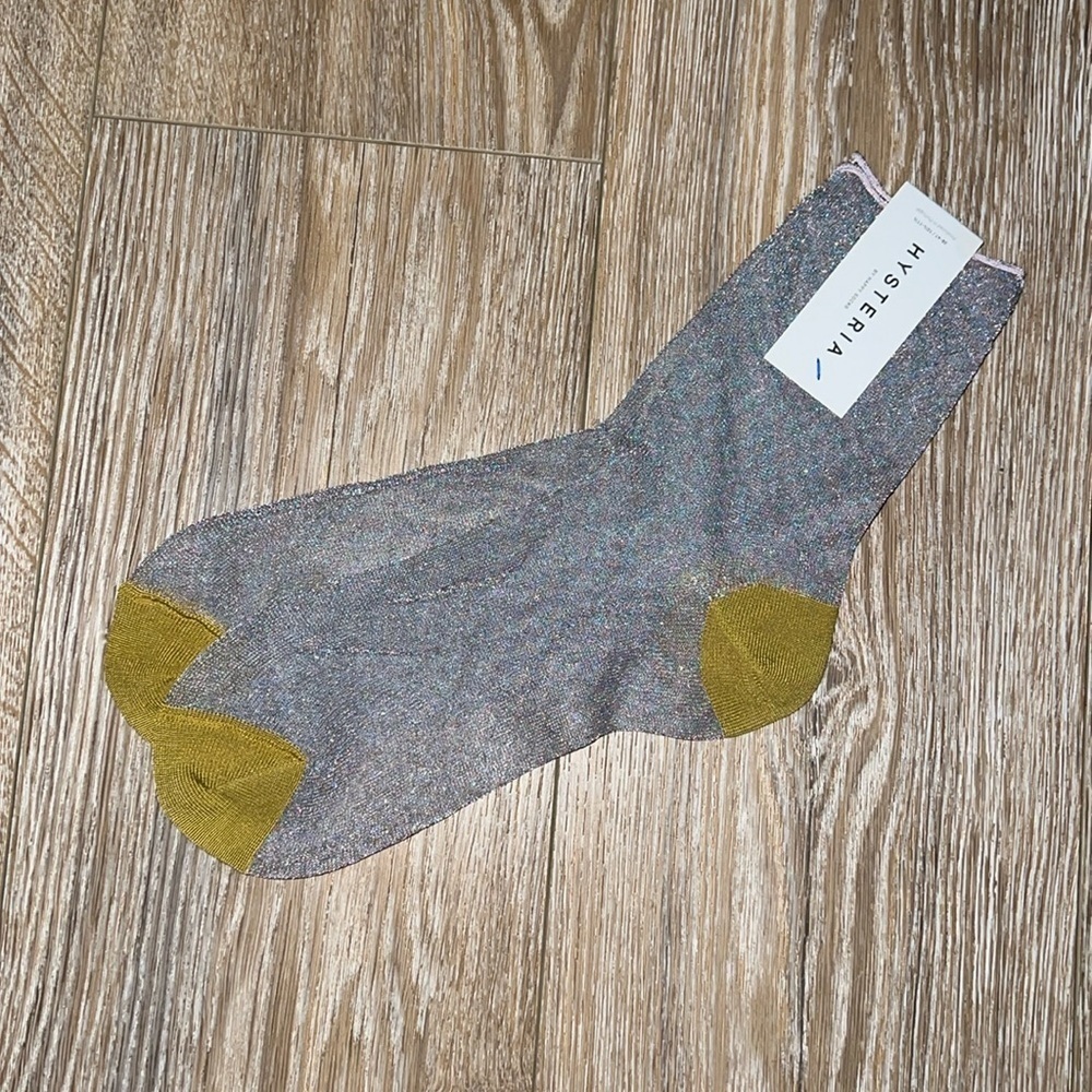 Hysteria by Happy Socks sheer emma ankle socks crinkly lurex